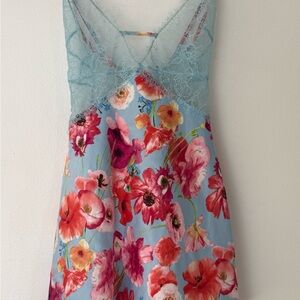 Victoria's Secret Blue Floral Chemise